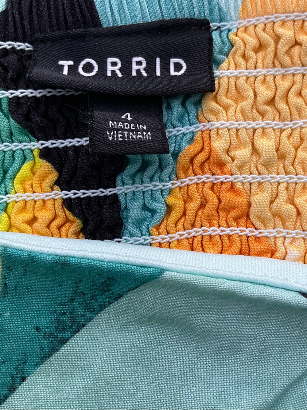 torrid Geometric Midi Dress in Aqua, Yellow, Orange & Green - Picture 5 of 6